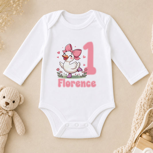 Personalised Silly Goose 1st Birthday long sleeve vest