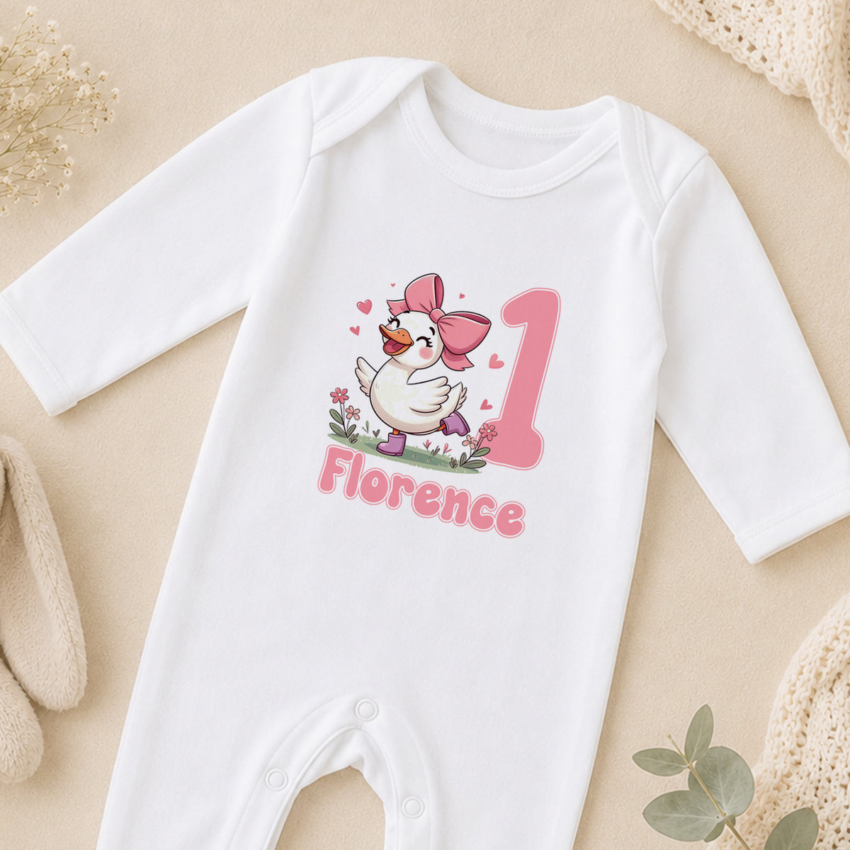 Personalised Silly Goose 1st Birthday sleepsuit