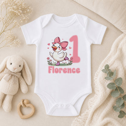 Personalised Silly Goose 1st Birthday baby vest