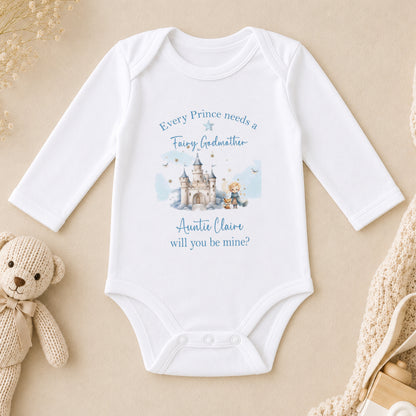 Personalised Will You Be My Godmother? Proposal Vest & long sleeve vest