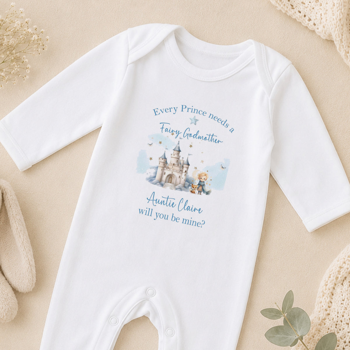 Personalised Will You Be My Godmother? Proposal Vest & sleepsuit