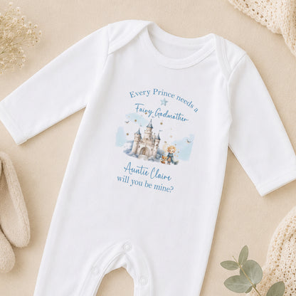 Personalised Will You Be My Godmother? Proposal Vest & sleepsuit