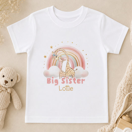 Personalised Happy Birthday Daddy Rainbow Giraffe First Birthday t-shirt