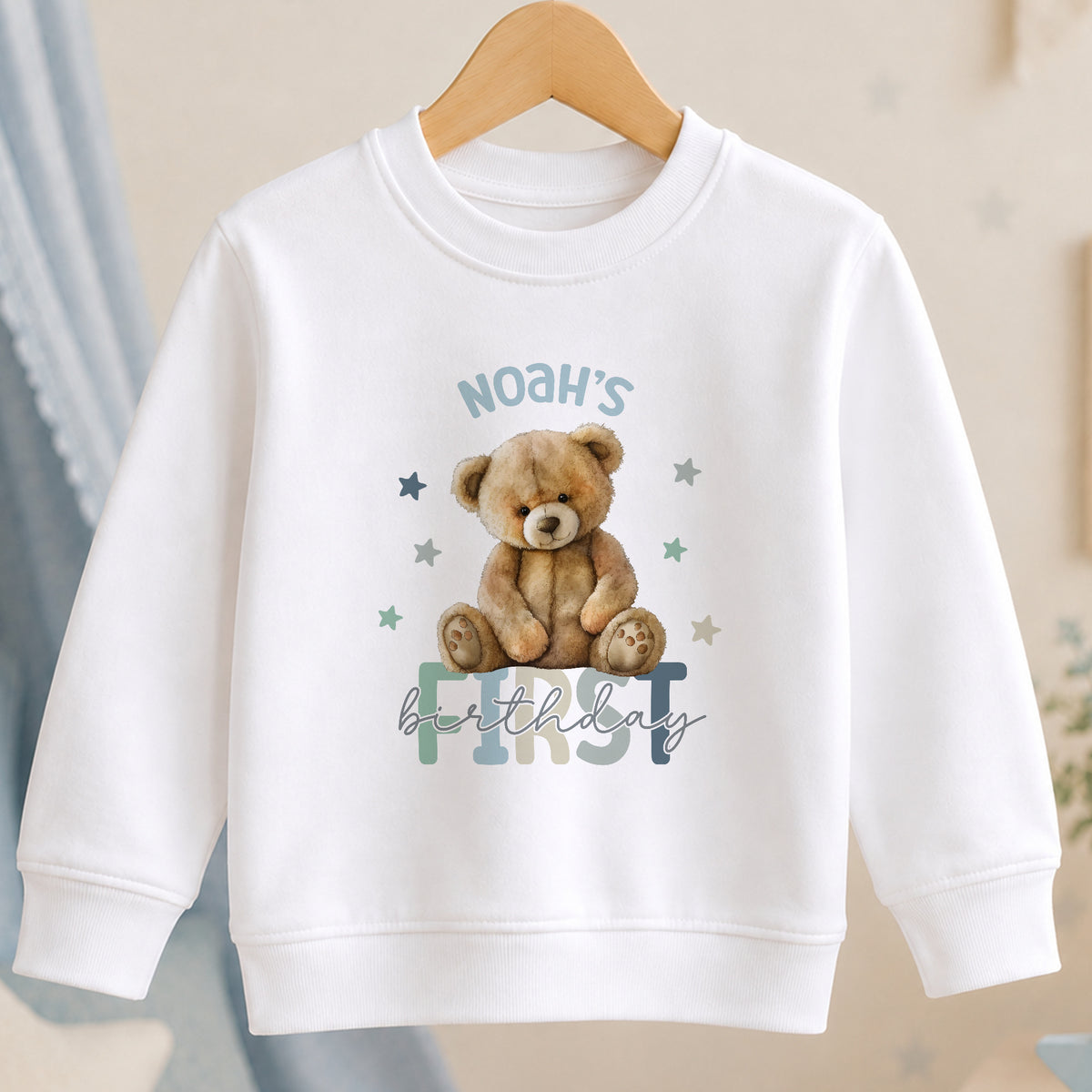 Personalised 1st Birthday Teddy Bear Jumper or Tee jumper