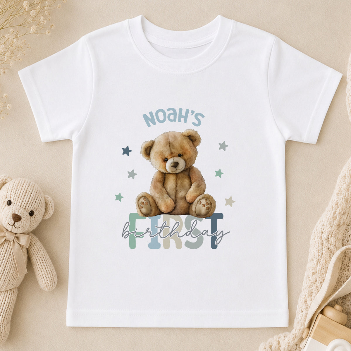 Personalised 1st Birthday Teddy Bear Jumper or Tee t-shirt