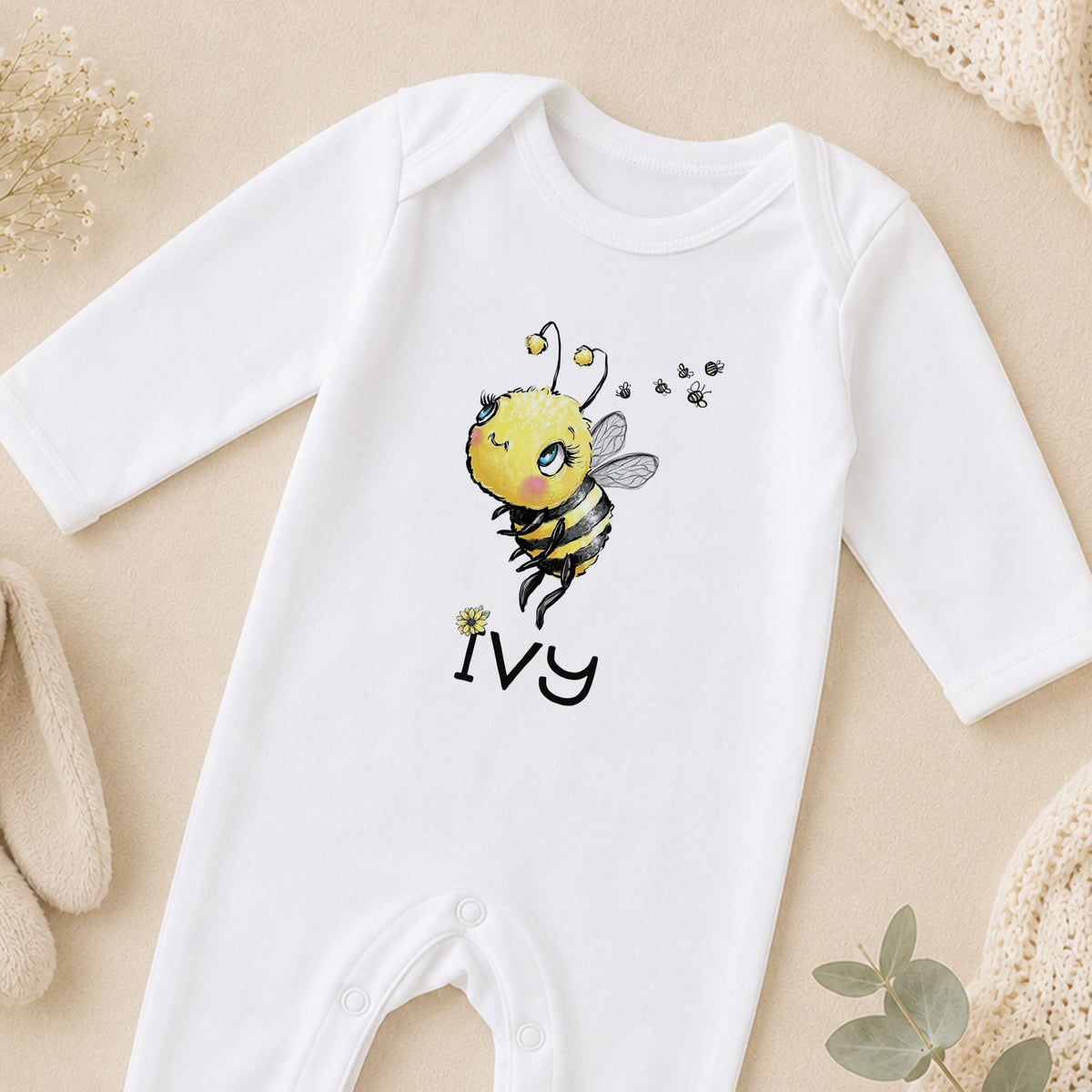 Personalised Newborn Baby Gift sleepsuit