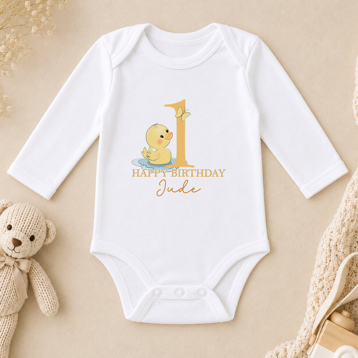 Personalised First Birthday long sleeve vest