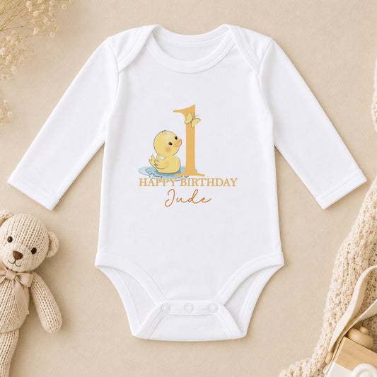 Personalised First Birthday long sleeve vest