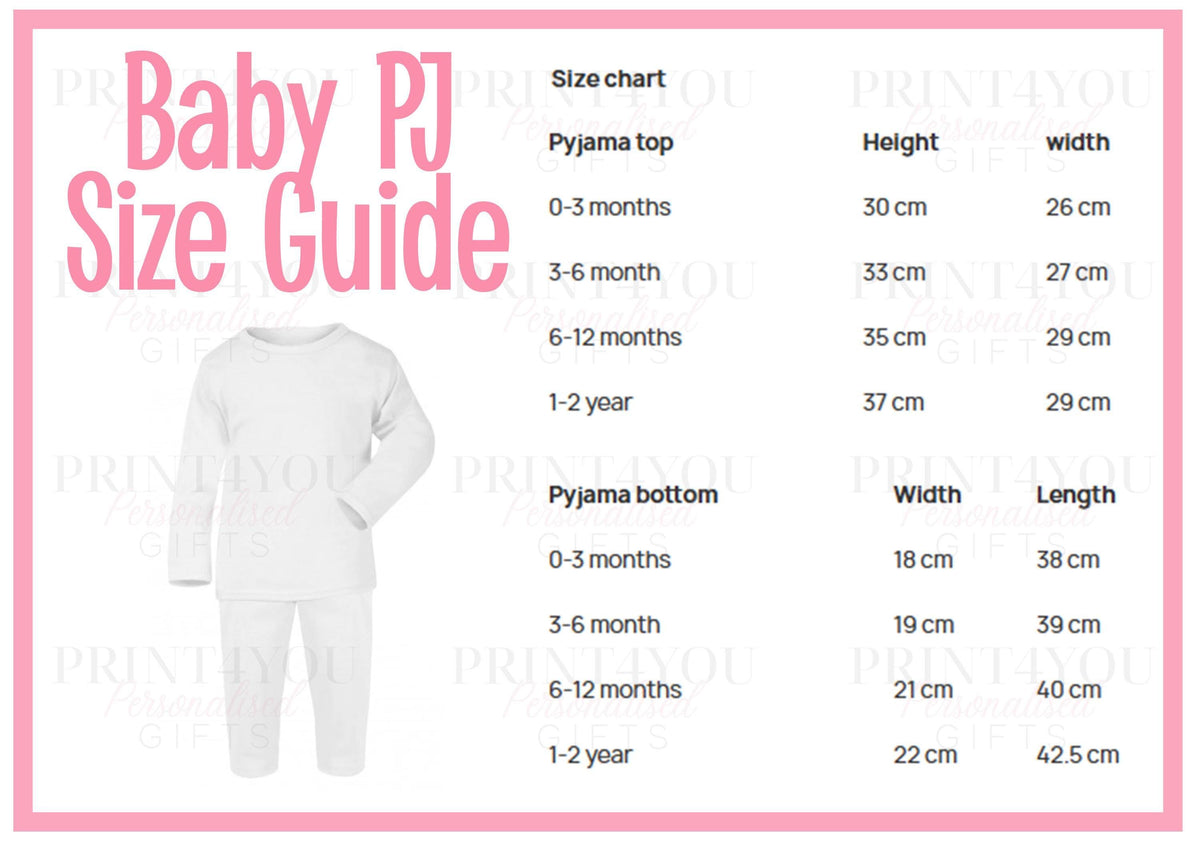 Close-up of the pink cherry print design on personalised 1st birthday baby girl pyjamas