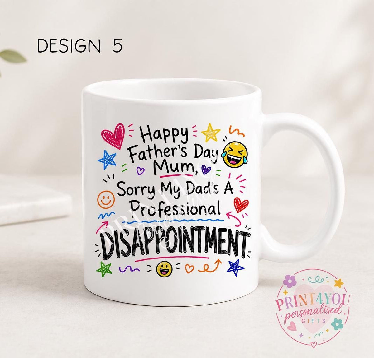Sweary Father's Day mug design 13, double sided ceramic coffee mug