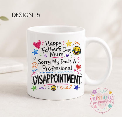 Sweary Father's Day mug design 13, double sided ceramic coffee mug