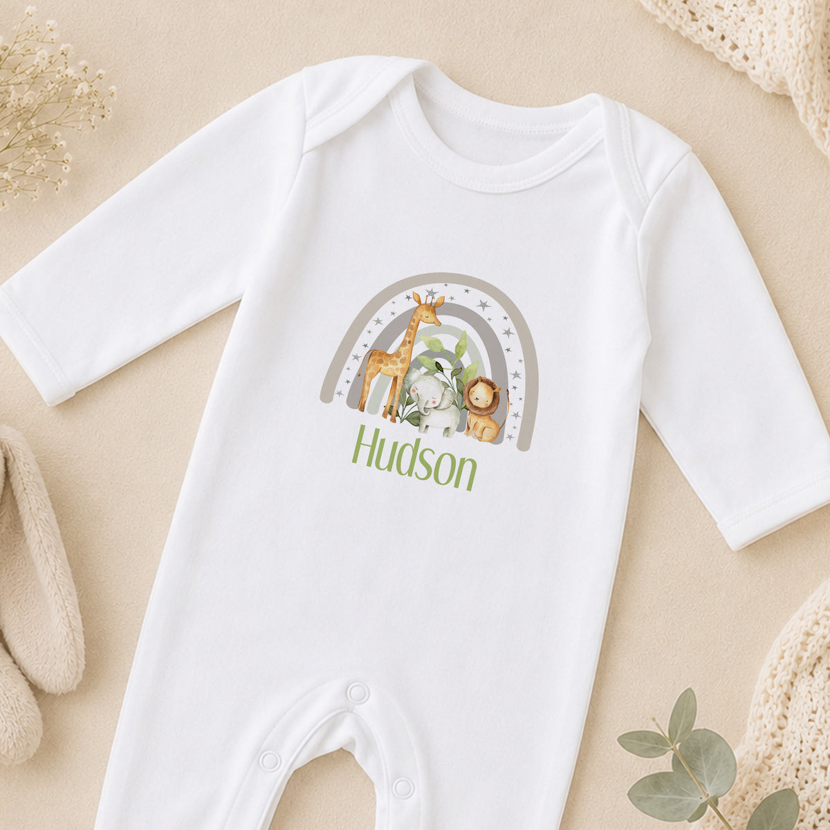 Personalised Welcome Baby Gift sleepsuit