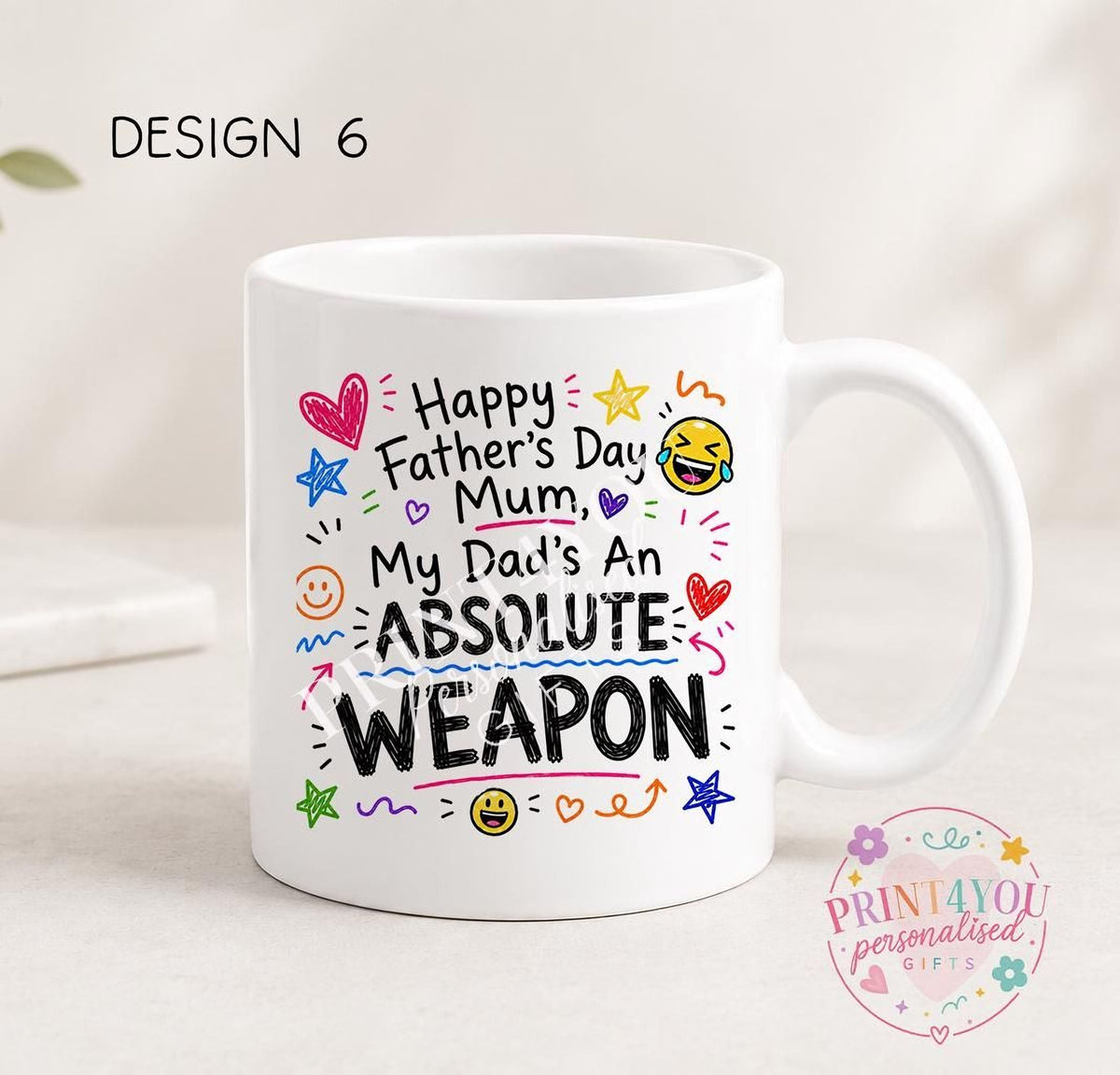 Sweary Father's Day mug design 12, double sided ceramic coffee mug