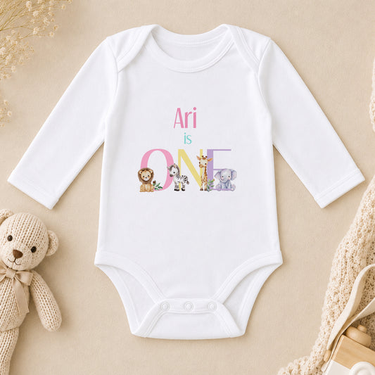 Personalised First Birthday long sleeve vest