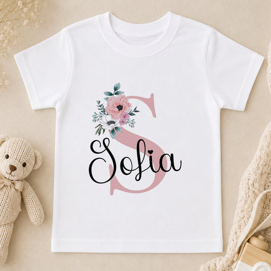 Personalised Pink Floral t-shirt