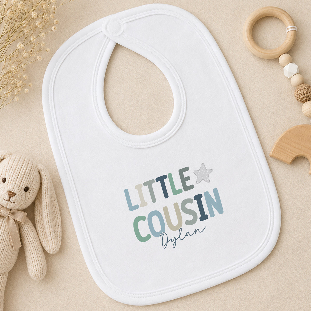 Personalised Little Cousin bib