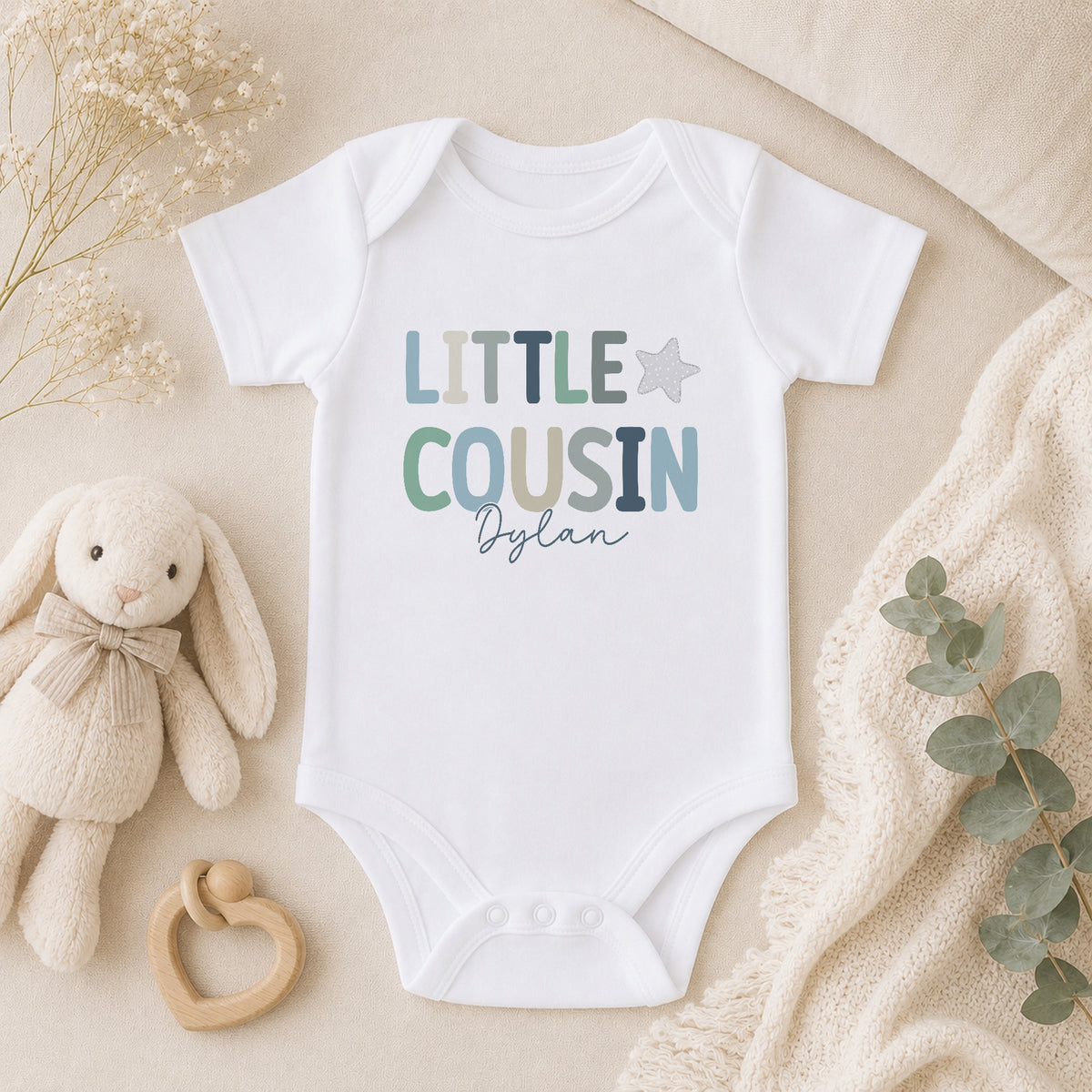 Personalised Little Cousin baby vest