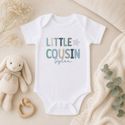 Personalised Little Cousin baby vest