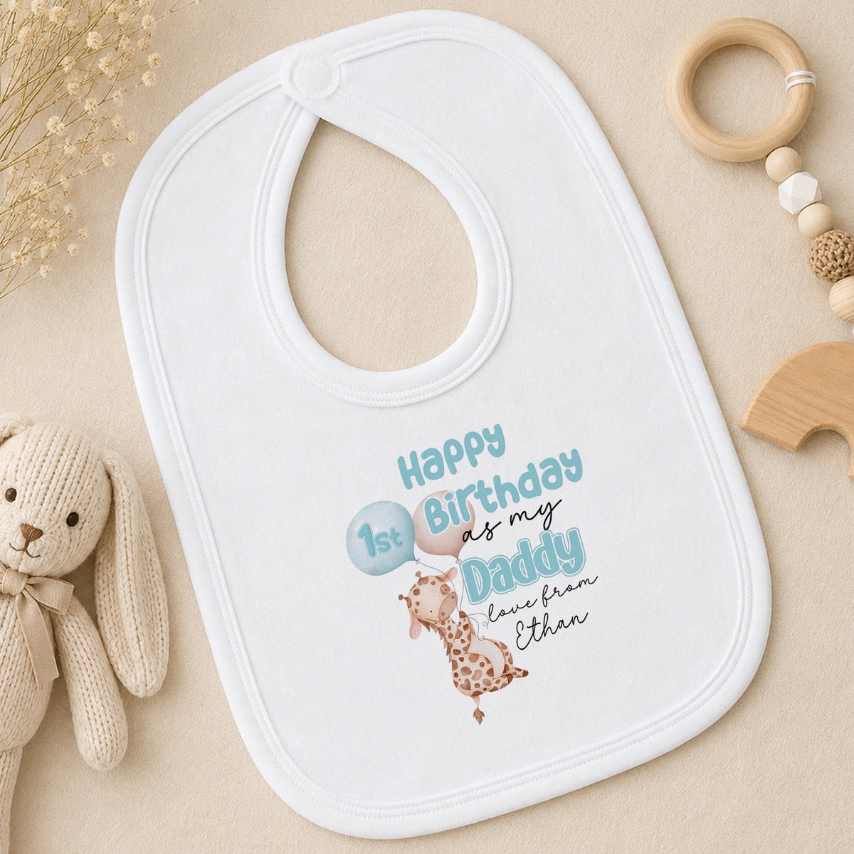 Personalised Happy Birthday Daddy bib