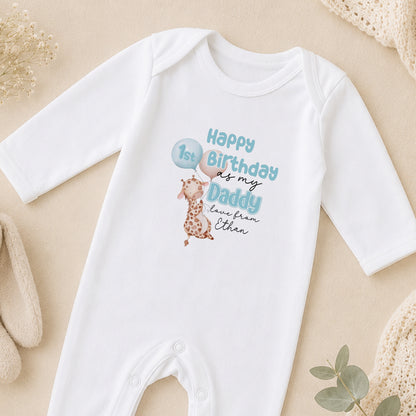 Personalised Happy Birthday Daddy sleepsuit