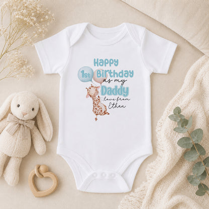 Personalised Happy Birthday Daddy baby vest