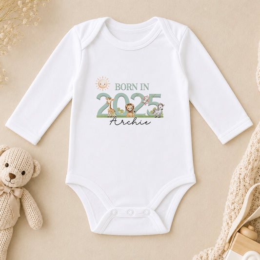 Personalised Safari Animal long sleeve vest