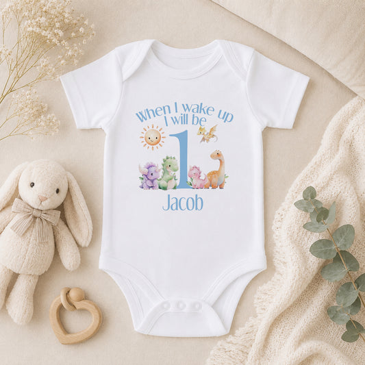 Personalised Blue Striped Pyjamas baby vest