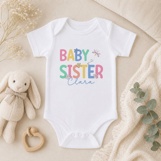 Personalised Baby Sister baby vest
