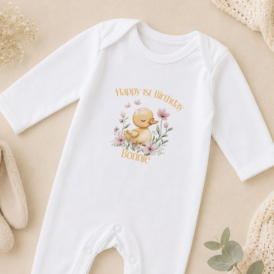 Personalised First Birthday sleepsuit