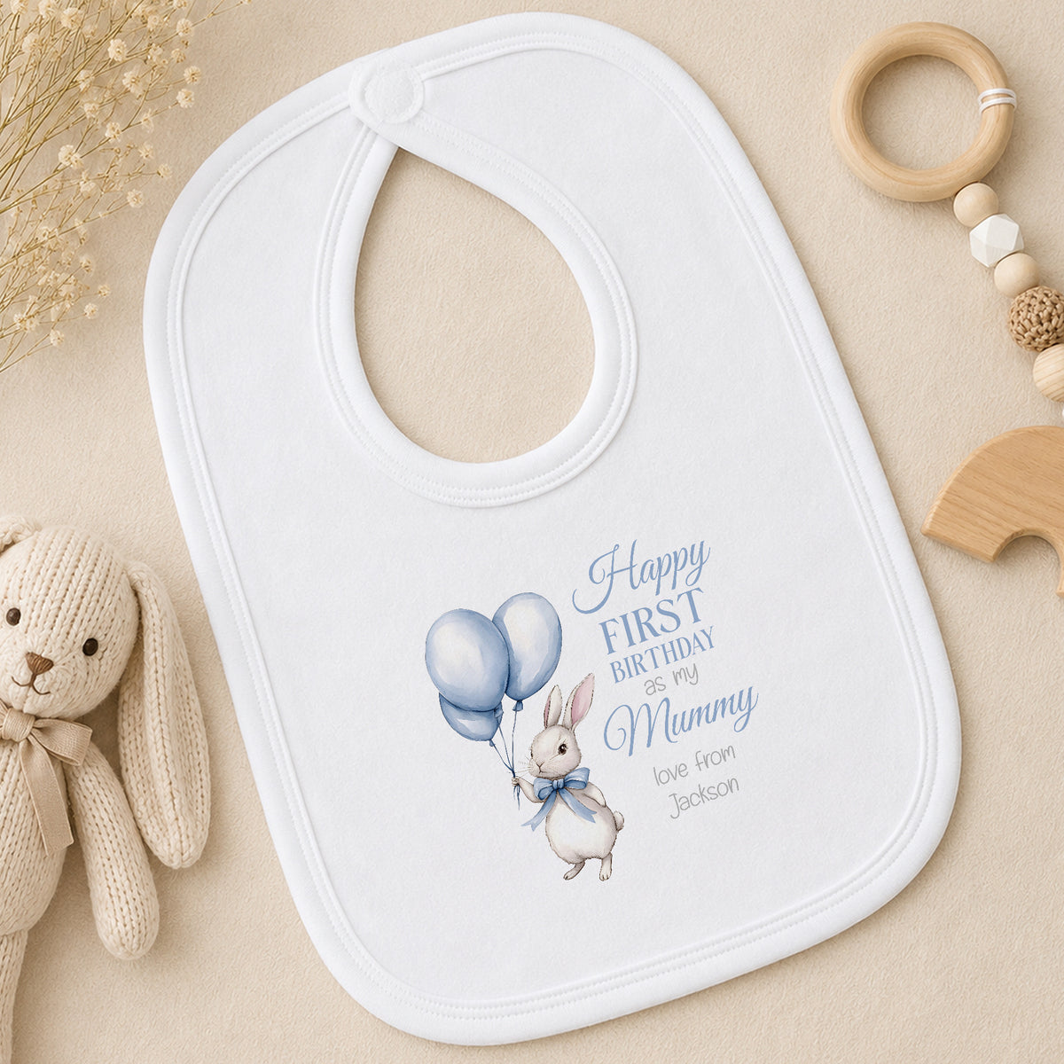 Personalised Happy 1st Birthday as my Mummy Baby bib