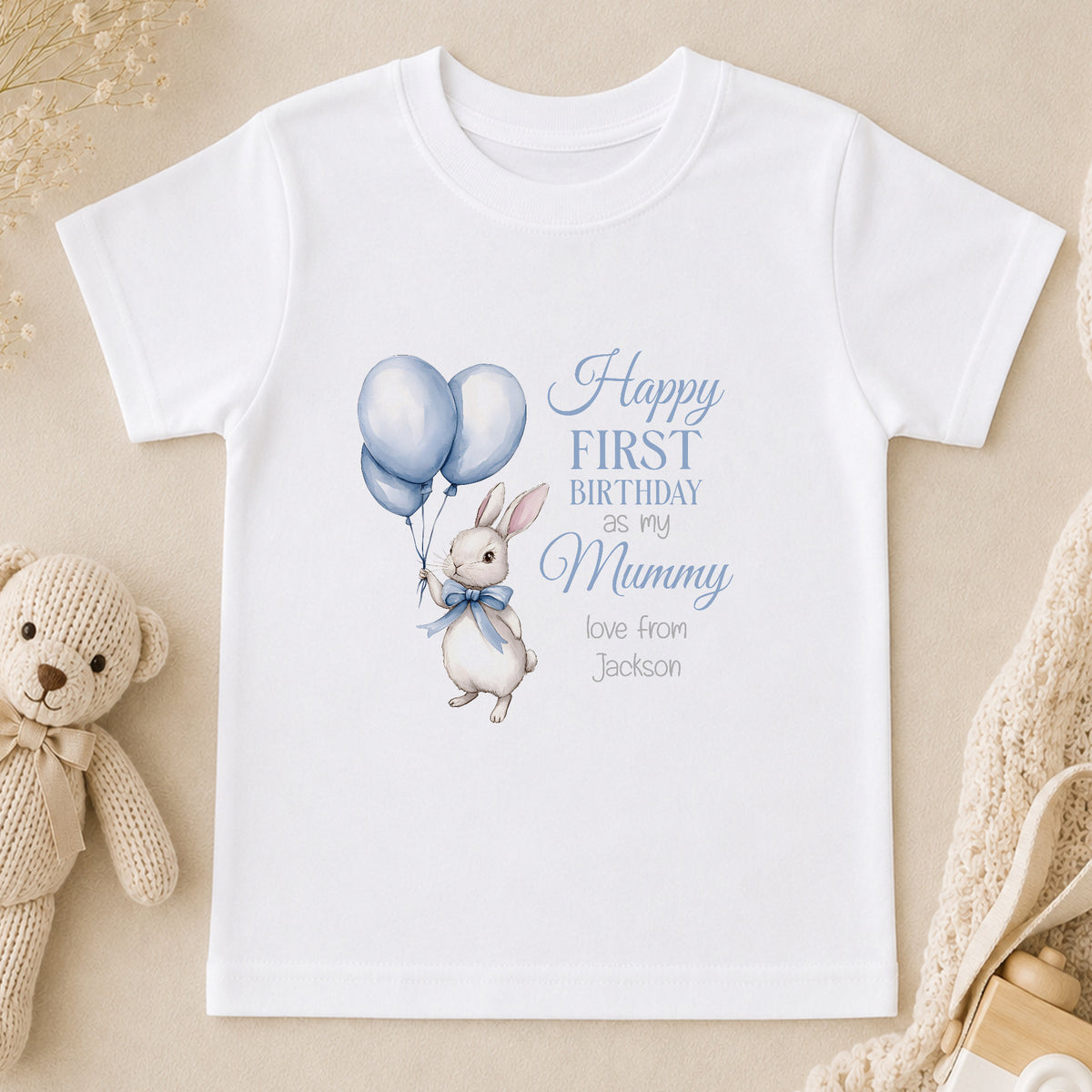 Personalised Happy 1st Birthday as my Mummy Baby t-shirt