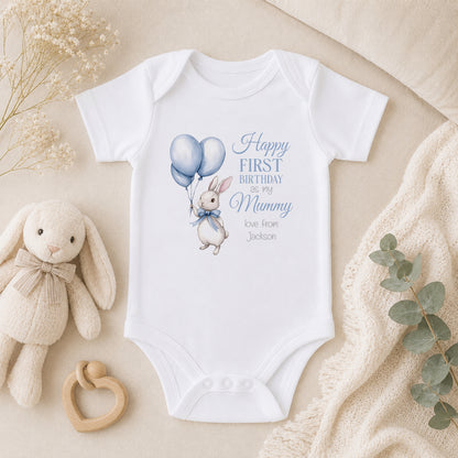 Personalised Happy 1st Birthday as my Mummy Baby baby vest