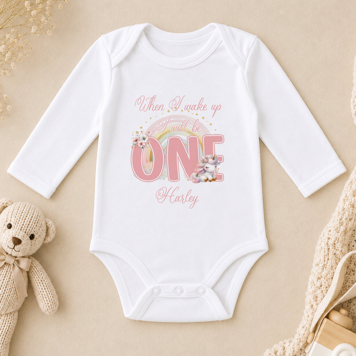 Personalised First Birthday long sleeve vest