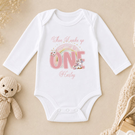 Personalised First Birthday long sleeve vest