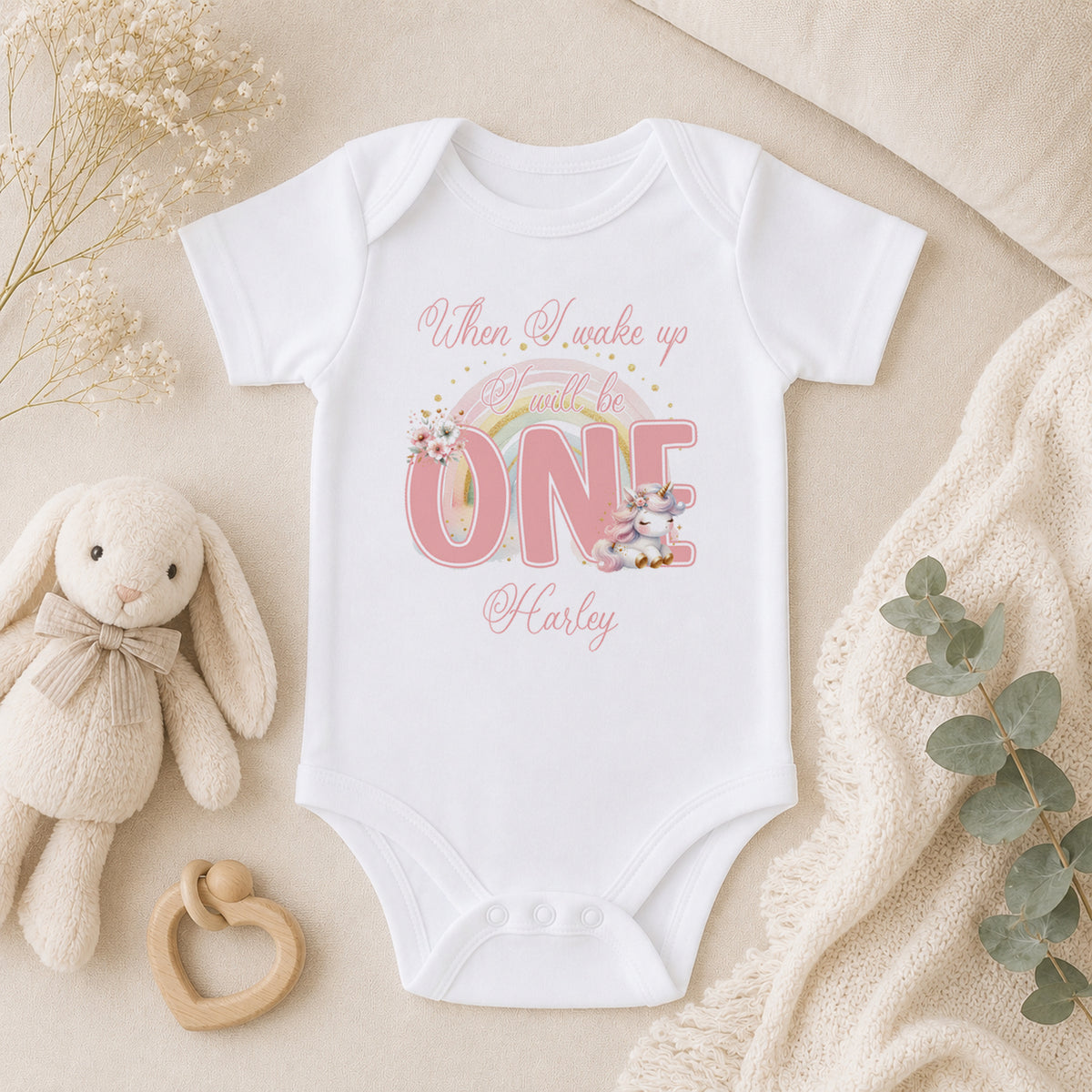 Personalised First Birthday baby vest