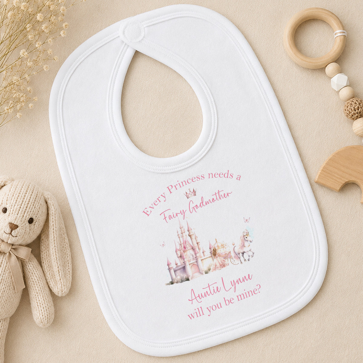 Personalised Godmother Proposal bib