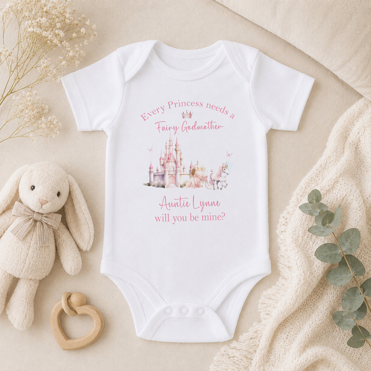 Personalised Godmother Proposal baby vest