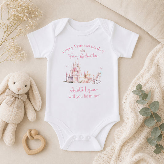 Personalised Godmother Proposal baby vest