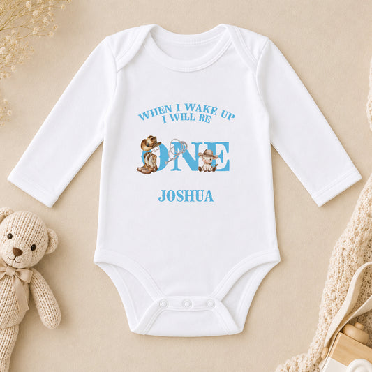Personalised When I Wake Up I Will Be One Cowboy long sleeve vest