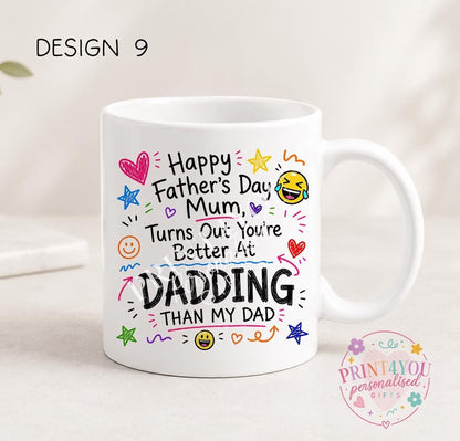 Sweary Father's Day mug design 8, double sided ceramic coffee mug