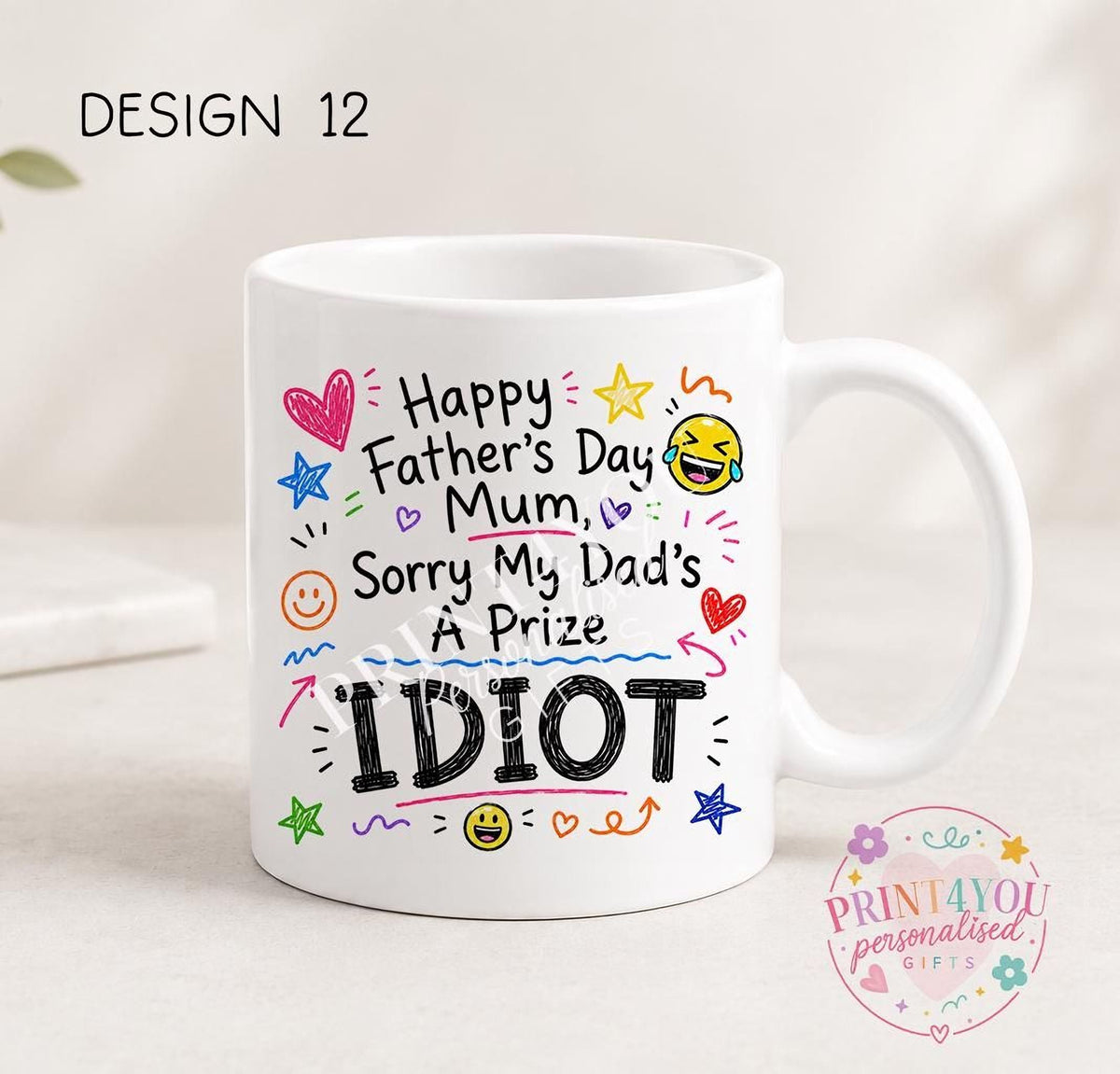 Sweary Father's Day mug design 5, double sided ceramic coffee mug