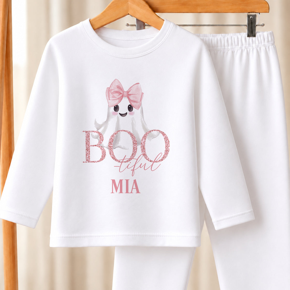 Personalised First Halloween Baby white pyjamas