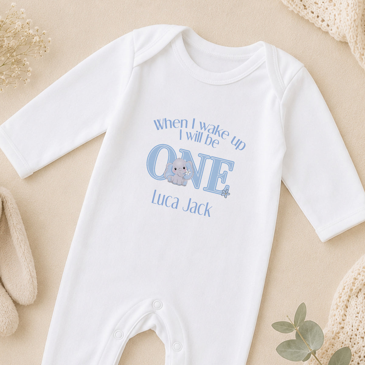Personalised First Birthday Pyjamas sleepsuit
