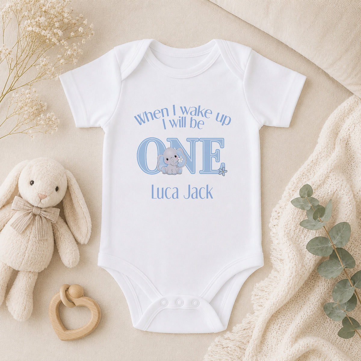 Personalised First Birthday Pyjamas baby vest
