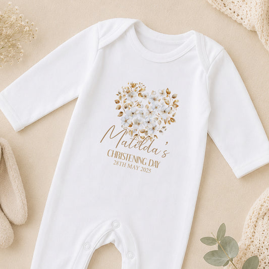 Personalised Christening sleepsuit