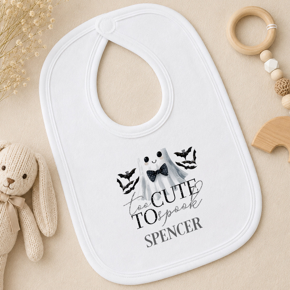 Personalised Babys First Halloween bib