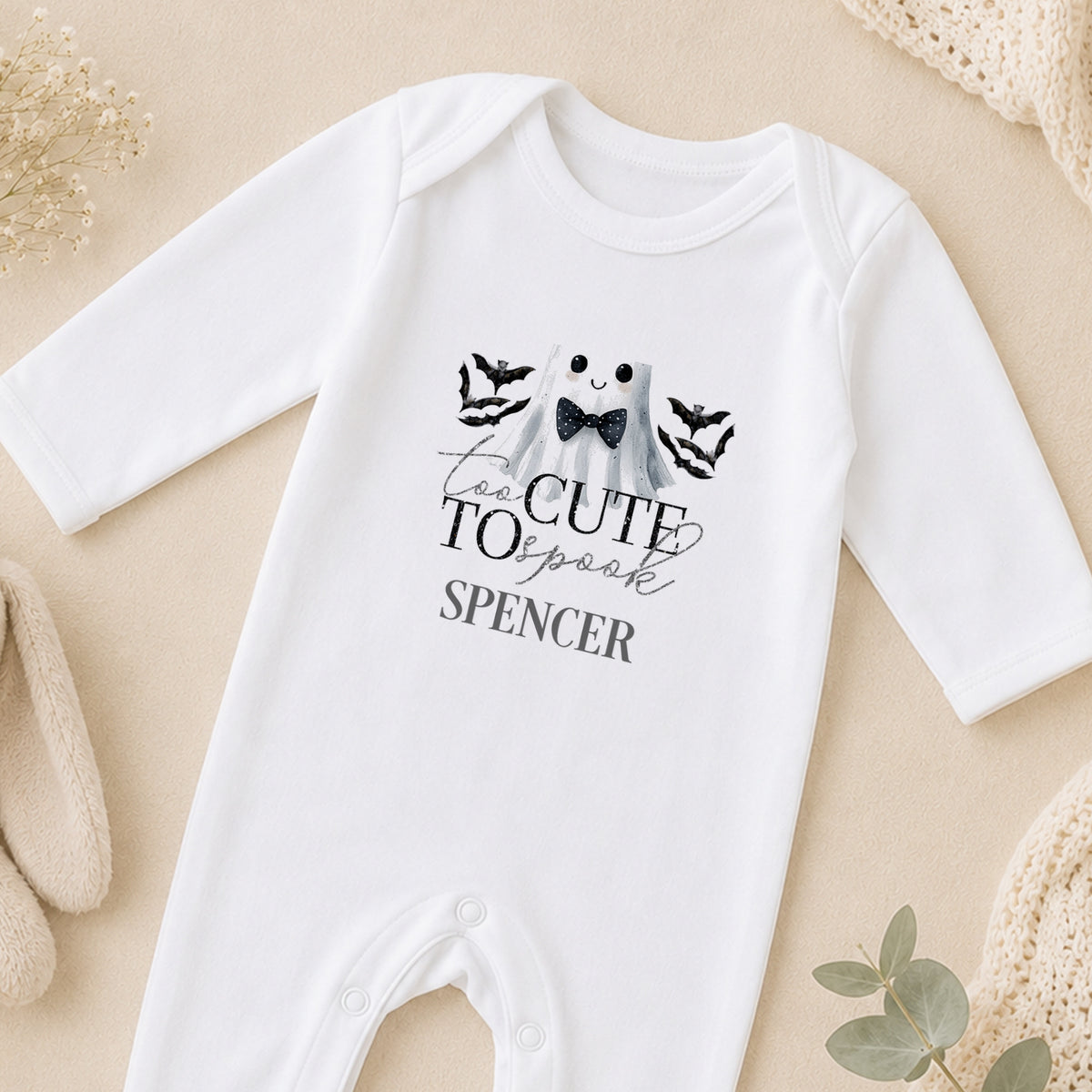 Personalised Babys First Halloween sleepsuit