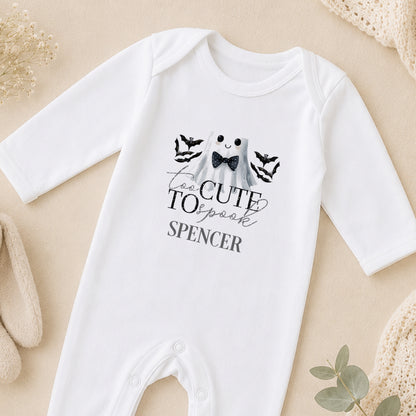 Personalised Babys First Halloween sleepsuit