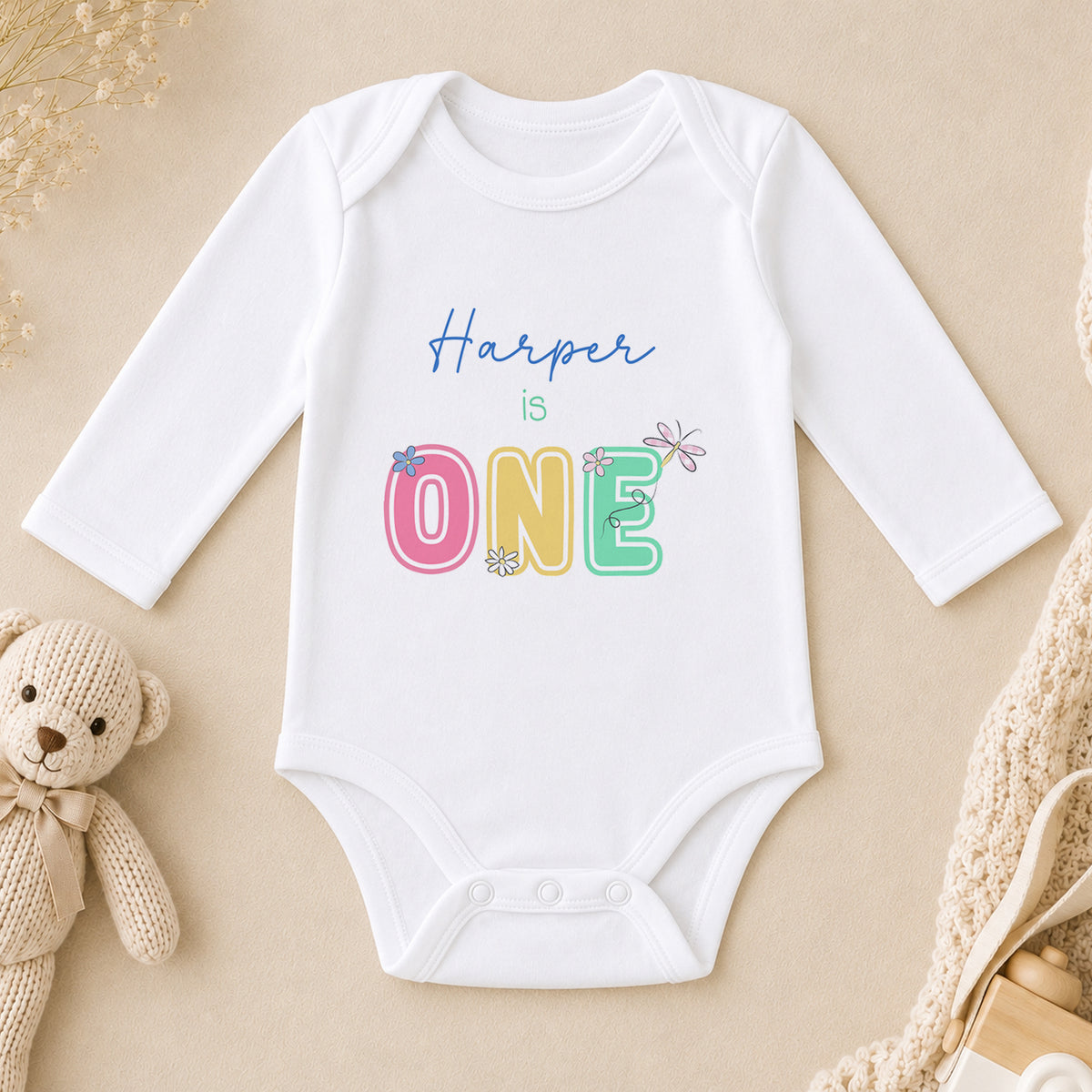 Personalised First Birthday long sleeve vest