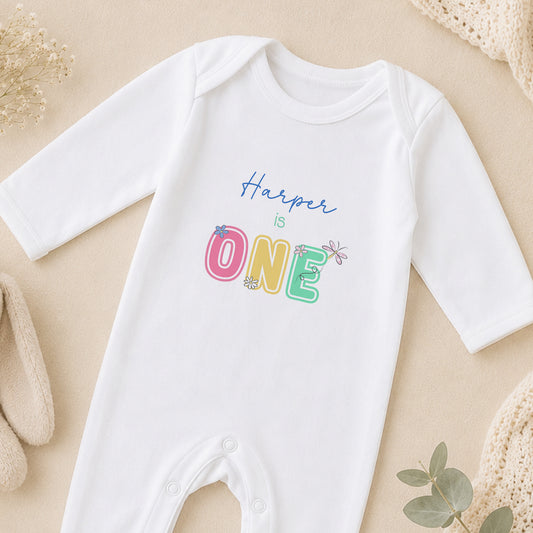 Personalised First Birthday sleepsuit